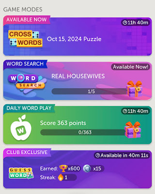 Words With Friends game modes menu screenshot