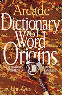 Book titled Dictionary of Word Origins by John Ayto.