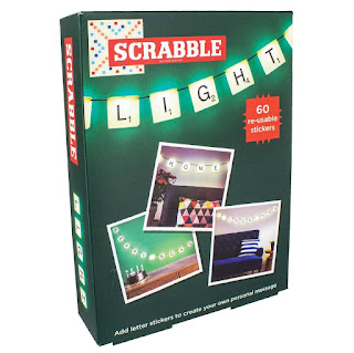 Scrabble tile light set in the original packaging.